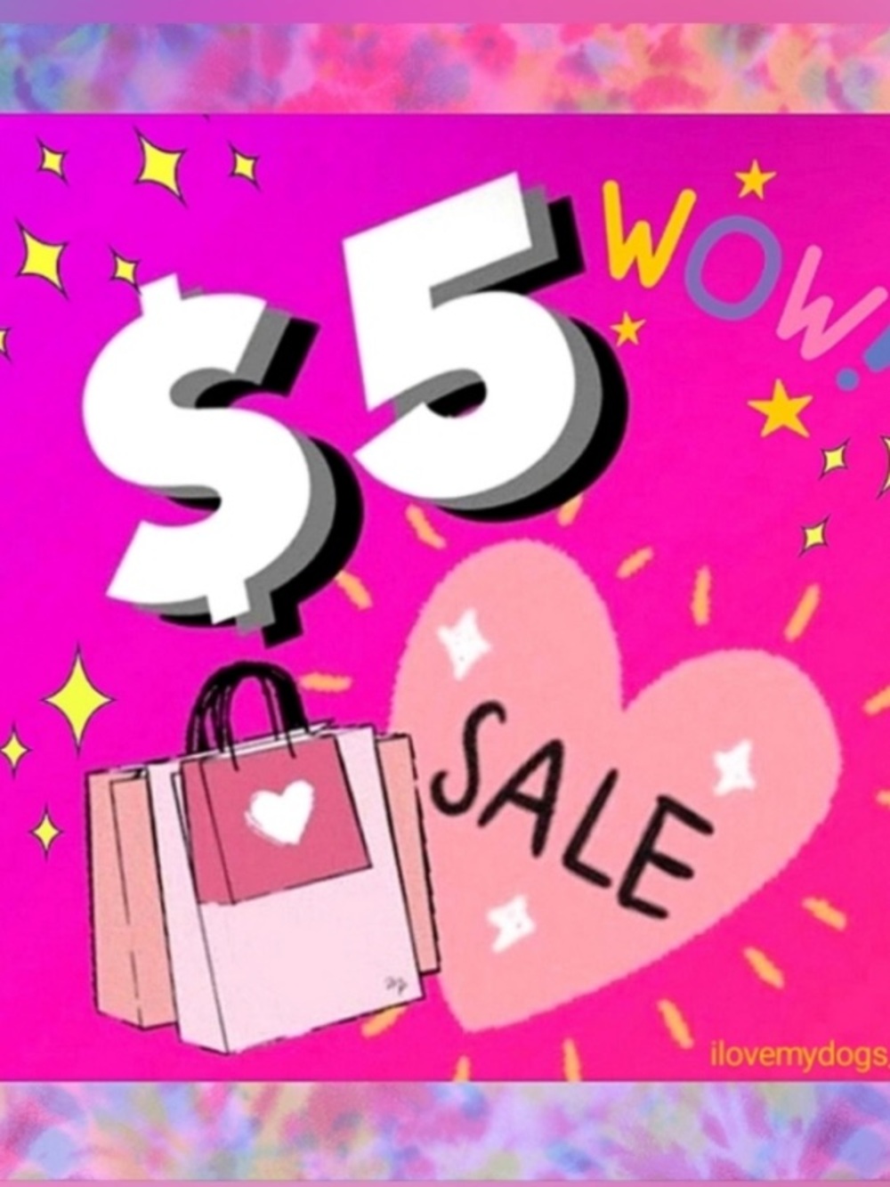 $5 Pink Sale Graphic Print